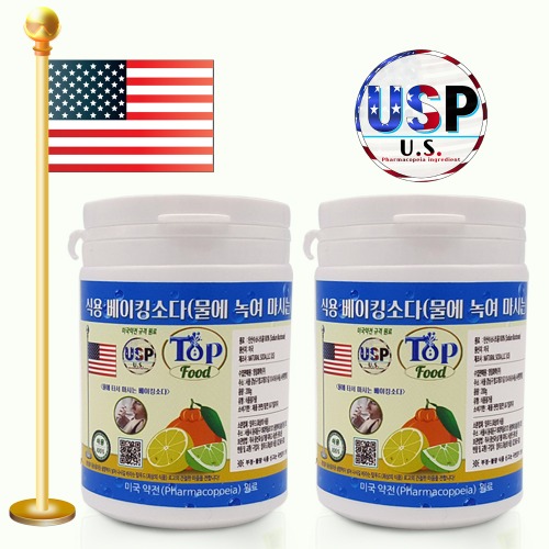탑푸드(최상의식품) 식용 베이킹소다 200g 2개 미국약전 원료 (USP) 특허청 상표 등록